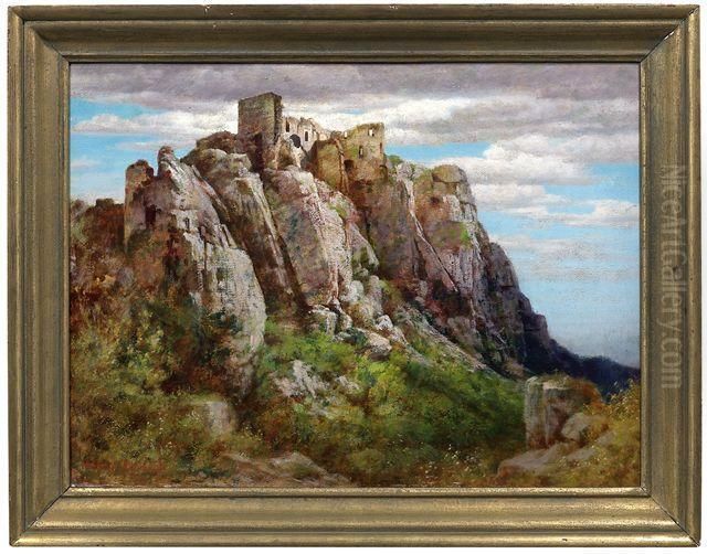 Les Baux, Die Tote Stadt (frankreich) Oil Painting by Hermann Rudisuhli