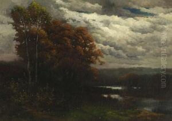 Herbstlandschaft. Oil Painting by Hermann Rudisuhli