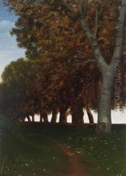 Allee. Oil Painting by Hermann Rudisuhli