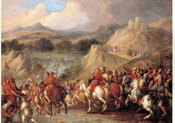 Charge Turque Oil Painting by Georg Philipp Rugendas I
