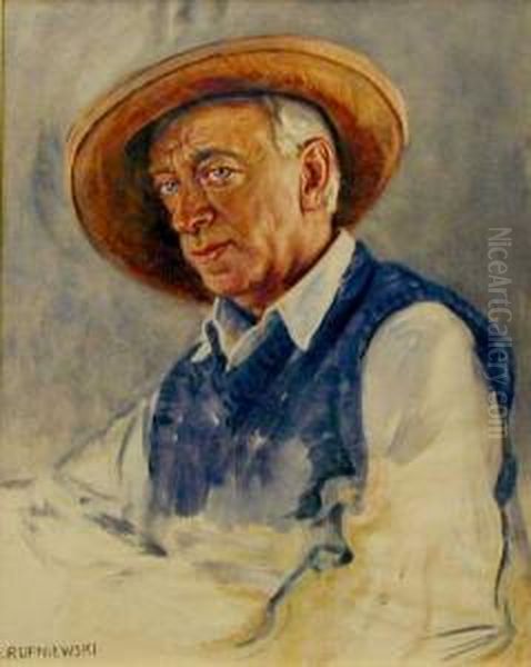 Autoportret Oil Painting by Jerzy Mieczyslaw Rupniewski