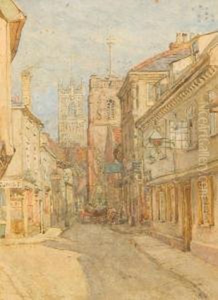 St. Stephens Lane, Ipswich Oil Painting by George Robert Rushton