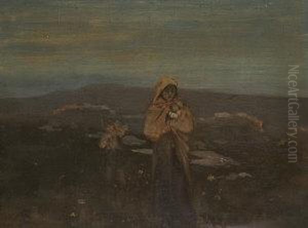 Mother And Children In Landscape Oil Painting by George William, A.E. Russell