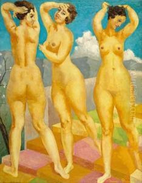 Bain De Soleil Oil Painting by Morgan Russell