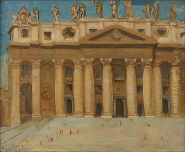 Saint Peter's Facade Oil Painting by Morgan Russell