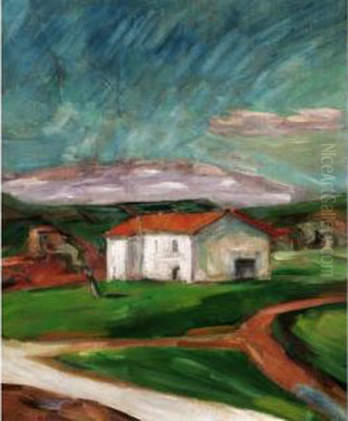 The Lonely Farmstead Oil Painting by Morgan Russell