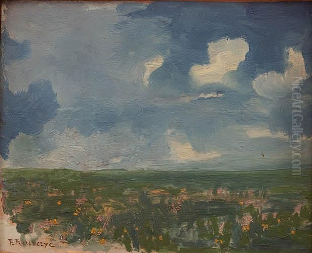 Szkic Laki Z Kaczencami Oil Painting by Ferdynand Ruszczyc