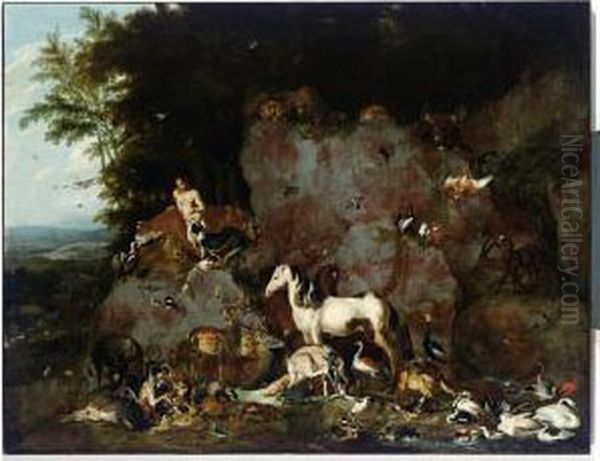 Carl Borromaus Andreas Ruthart 
 

 
 Adam Naming All Animals (gen. 2:19-21) Oil Painting by Carl Borromaus Andreas Ruthart