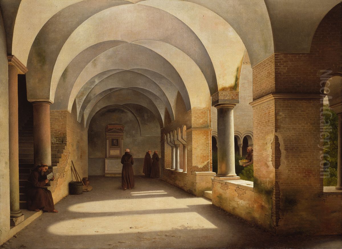 The Cloisters, San Lorenzo fuori le mura Oil Painting by Christoffer Wilhelm Eckersberg