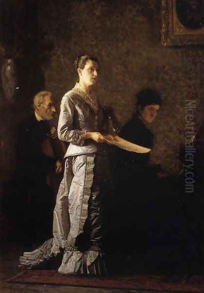 Singing a Pathetic Song Oil Painting by Thomas Cowperthwait Eakins