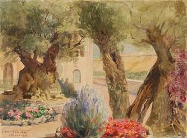 The Garden Of Gethsemane Oil Painting by Anna Rychter-May