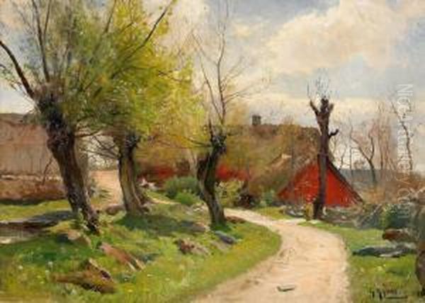 Motiv Fran Oppmanna Oil Painting by Gustaf Rydberg