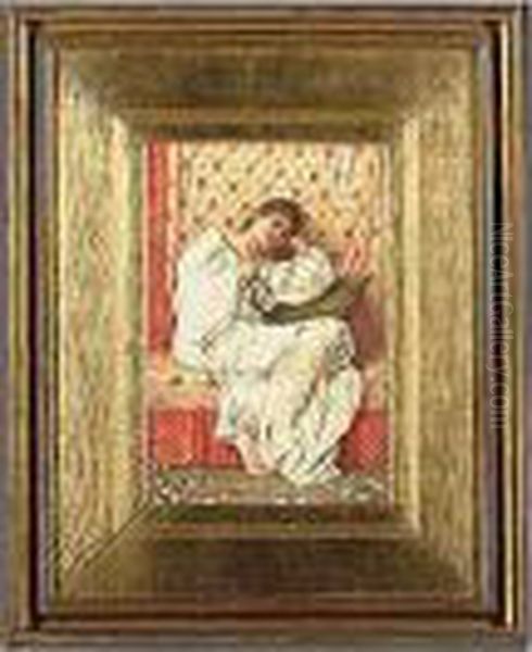 Classical Maiden, Signed And 
Dated L.r.: Henry Ryland 1890, Watercolour, 30 By 20 Cm.; 11n By 8 In Oil Painting by Henry Ryland