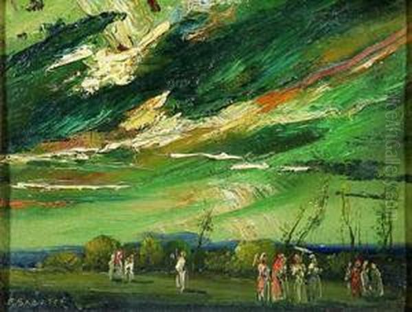 Paisaje Nocturno Oil Painting by Daniel Sabater Y Salabert