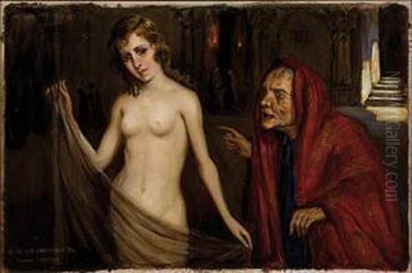 Yo Fui Mas Bonita Que Tu Oil Painting by Daniel Sabater Y Salabert