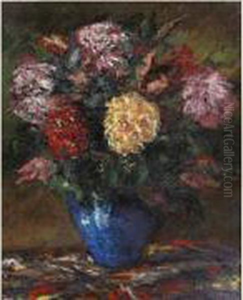Bouquet De Oil Painting by Georges-Hanna Sabbagh