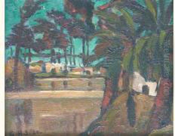 Sous Les Palmiers Oil Painting by Georges-Hanna Sabbagh