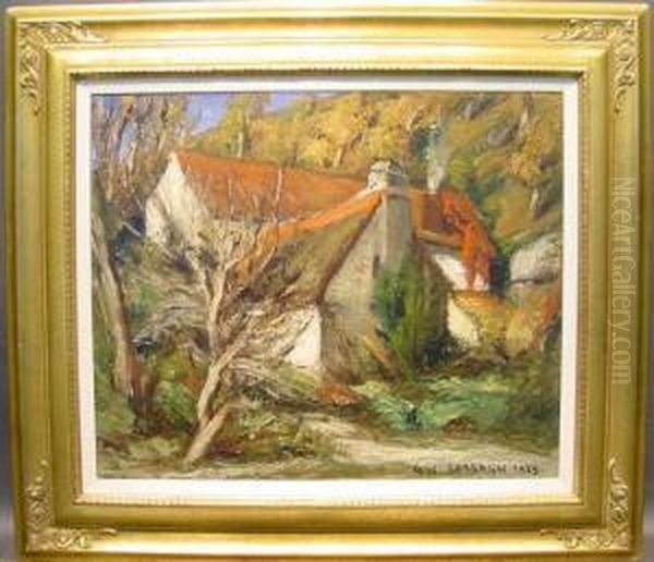 House By A Hill Oil Painting by Georges-Hanna Sabbagh