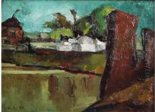 Les Toits Blancs. Oil Painting by Georges-Hanna Sabbagh