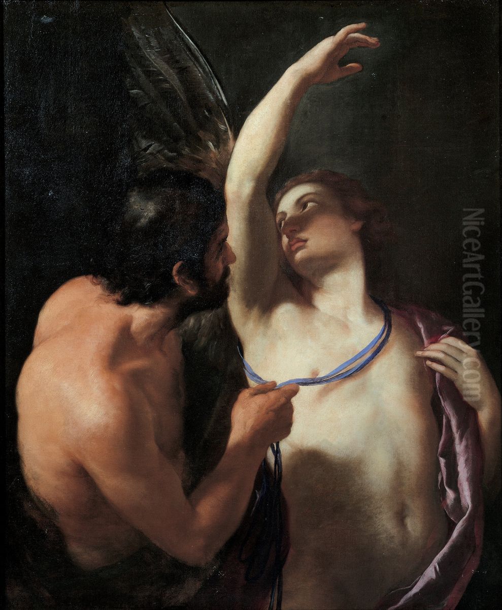 Daedalus And Icarus Oil Painting by Andrea Sacchi