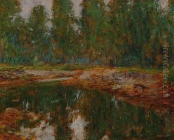 Paesaggio Lacustre Con Contadina 
Sacheri Oil Painting by Giuseppe Sacheri