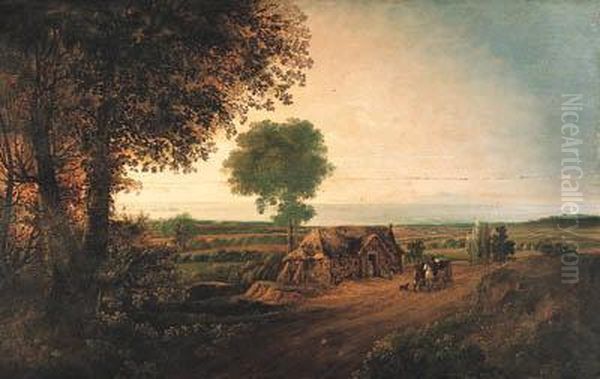 A View Of Dublin Bay With 
Kingstown Harbour In The Foreground, Thehill Of Howth In The Distance, 
And The Pigeon House On Theleft Oil Painting by William II Sadler