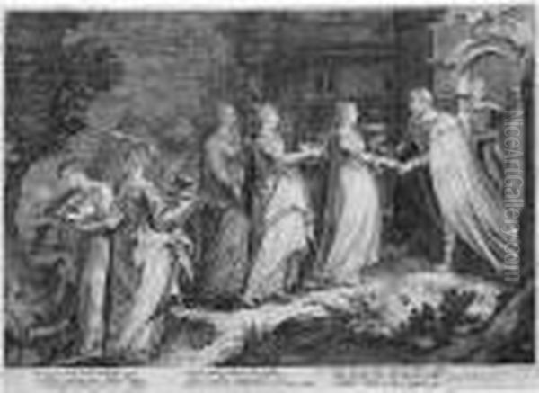 Ganz Ausgezeichneter, Silbriger 
Druck Auf Die Plattenkante Beschnitten, Unten Mit Dem Textrand Oil Painting by Jan Pietersz. Saenredam