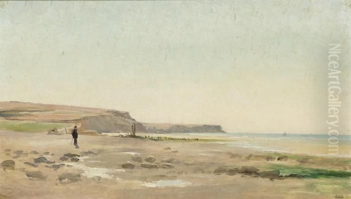 Vue Du Treport Oil Painting by Paul Jean Marie Sain