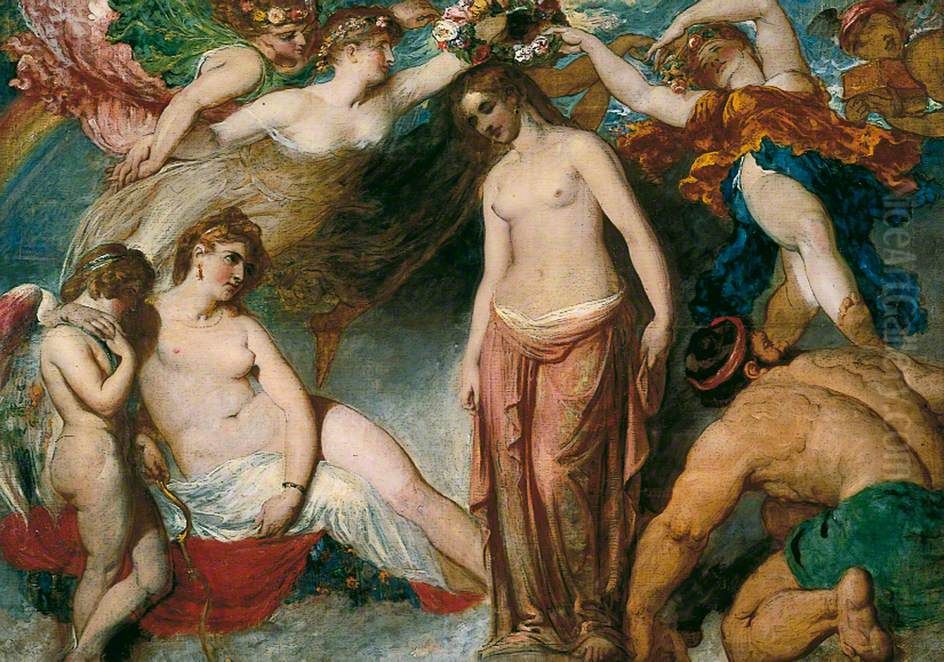 Pandora Crowned by the Seasons Oil Painting by William Etty