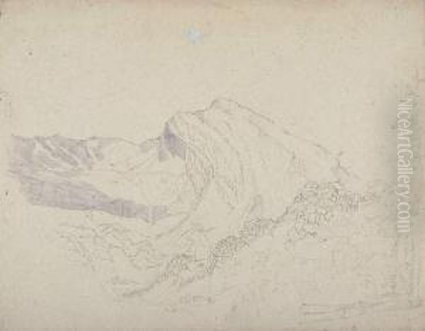 Berglandschaft. Oil Painting by Friedrich Salathe