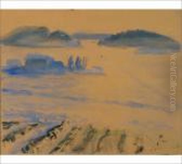 Lake View Oil Painting by Tyko Sallinen