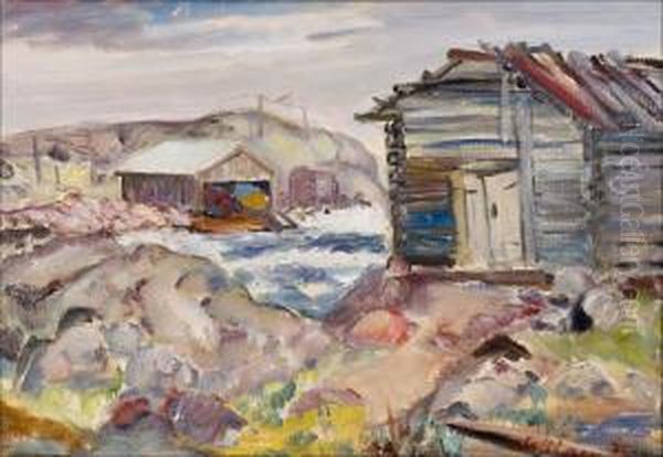 Rantapuoteja. Oil Painting by Tyko Sallinen