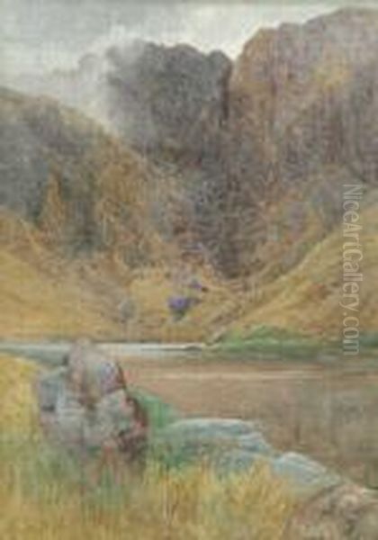 Llanberrispass, North Wales Oil Painting by John Cuthbert Salmon