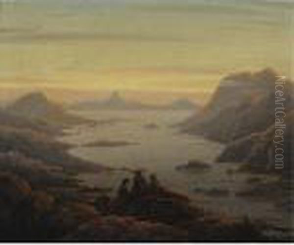 Scottish Sunset Oil Painting by Robert Salmon