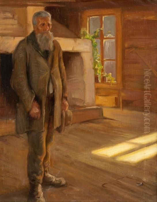 Cottager Oil Painting by Santeri Salokivi