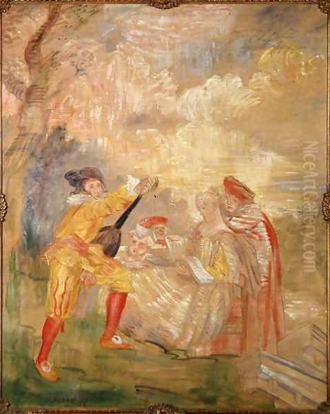 The Music Lesson after Watteau, 1882 Oil Painting by James Ensor