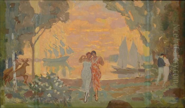 Allegorinen Kesa. Oil Painting by Santeri Salokivi