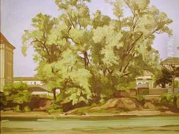 Henri, Les Grands Saules De L'arve Oil Painting by Louis Henri Salzmann