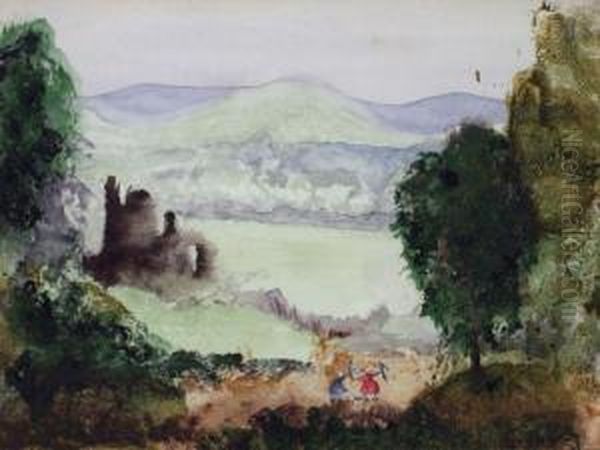 Aurore, Gabrielle, Fadet Et Le Vieux Chateau Oil Painting by George (nee Dupin) Sand