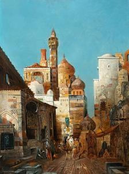 Scenes In An Oriental Town Oil Painting by George (nee Dupin) Sand