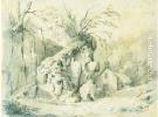 Original Au Crayon, Signe En Bas A Gauche <aur. Dud.> ; 13,4 X 17,5 Cm Oil Painting by George (nee Dupin) Sand