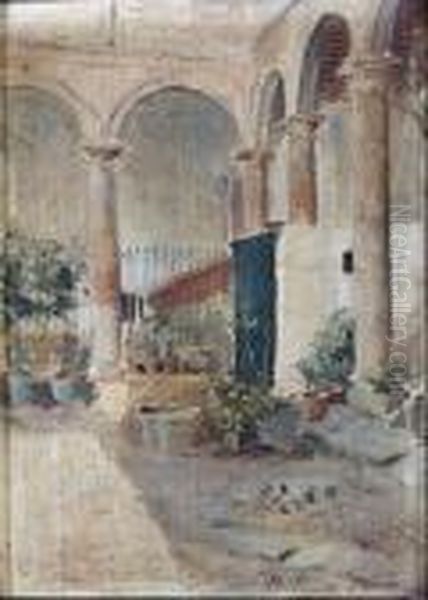 Patio Con Gallinas Oil Painting by Marceliano Santa Maria Sedano