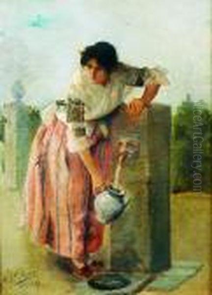 La Aguadora Oil Painting by Marceliano Santa Maria Sedano