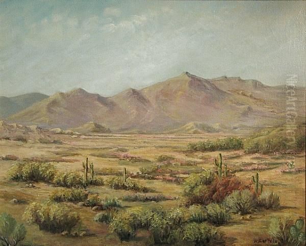 A Desert Landscape In Bloom Oil Painting by Herbert Sartelle