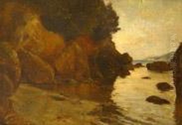 Marina Con Scogli Oil Painting by Francesco Sartorelli