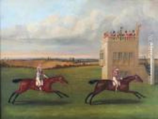 Lord Darlington's Champion Beating Mr. Heathcote's Warter Oil Painting by J. Francis Sartorius
