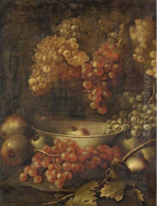 Still Life Of Grapes And Apples Oil Painting by William Sartorius