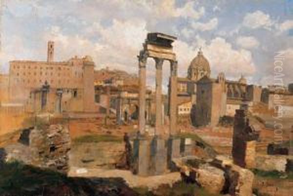 Il Foro Romano Oil Painting by Pietro Sassi