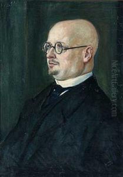 Voralpenlandschaft Mit Pferdefuhrwerk Am Gehoft Oil Painting by Hermann Sattler