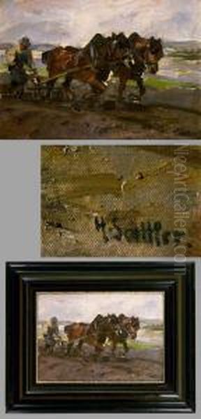 Signiert, Auf Dem Keilrahmen Alter Oil Painting by Hermann Sattler